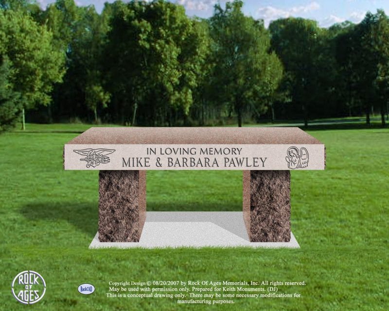 Pink Bench Memorial with Rustic Legs