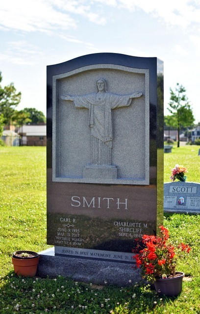 Sculpture and Statuary Smith Companion Monument with Sculpted Granite Jesus